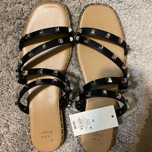 Black/Silver Studded Sandals